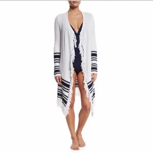 Tommy Bahama Stripe Knit Tassel Fringe Cardigan Duster XS